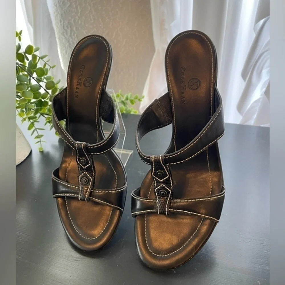 Cole Haan Black Heeled Sandals Size 8